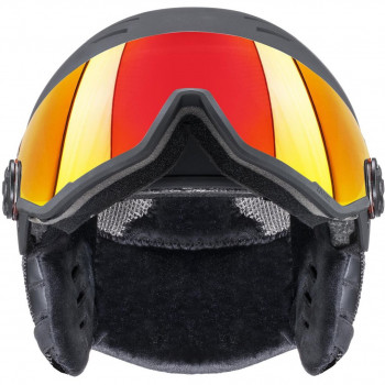 Kask narciarski UVEX Wanted Visor, 58-61 cm (L), czarny
