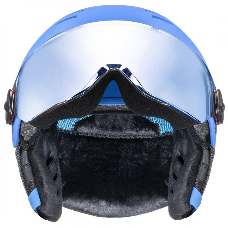 UVEX Rocket jr. Visor kask narciarski dla dzieci, niebieski matowy