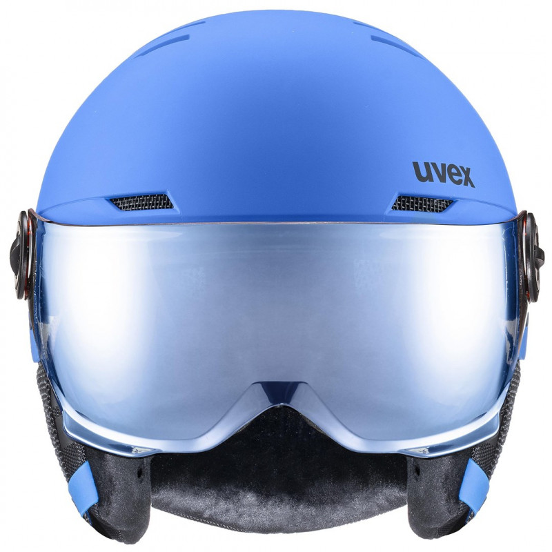 UVEX Rocket jr. Visor kask narciarski dla dzieci, niebieski matowy