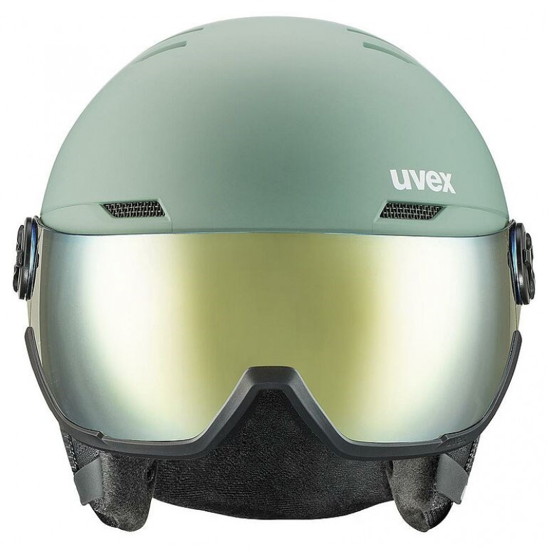 Kask narciarski UVEX Wanted Visor, 58-61 cm (L), zielony