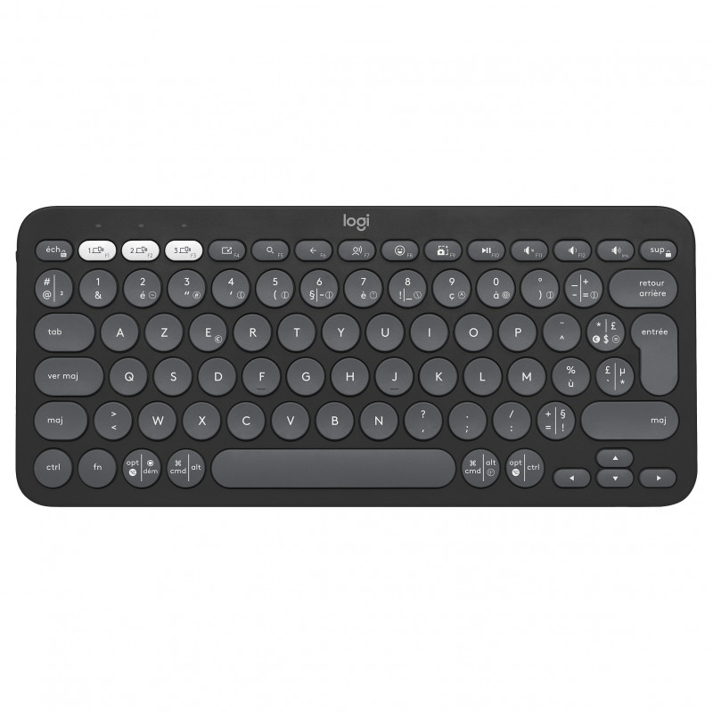 Logitech Pebble Keys 2 K380s klawiatura Bluetooth (920-011803), grafitowy, układ francuski