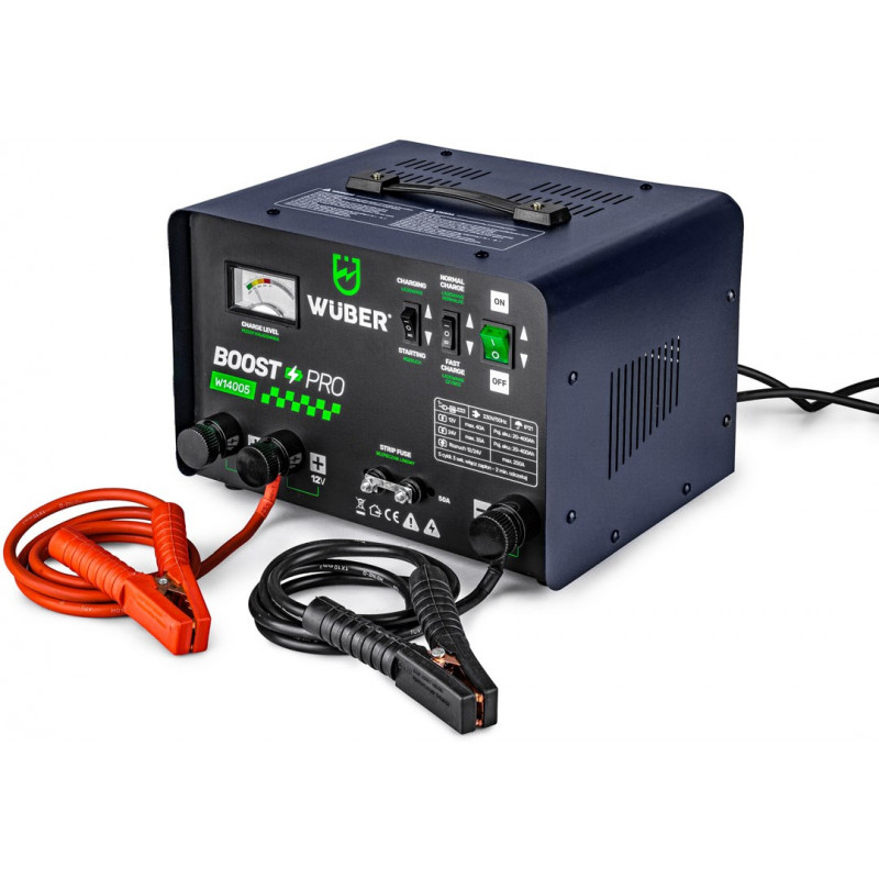 Ładowarka do akumulatorów samochodowych Wuber W14005 z funkcją rozruchu, 40 A, 12 V/24 V