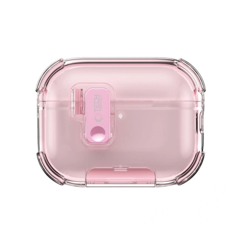 Tech-Protect Bounce Pro etui ochronne w kolorze różowym na etui ładujące Apple AirPods Pro 3