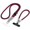 Tech-Protect C10S Rope zestaw smyczy do telefonu na ramię i na nadgarstek, Burgundy/Titanium