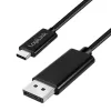 Kabel LogiLink CUA0120 USB 3.2 Gen2 Type-C, C/M do DP/M, bi-di, 8K/60 Hz, metalowy, czarny, 1,8 m