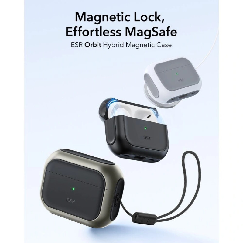 Etui ESR Orbit HaloLock MagSafe do Apple AirPods Pro 3, tytanowe