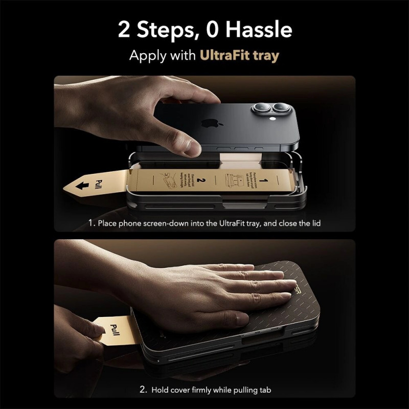 ESR UltraFit Armorite Pro szkło hartowane dla Apple iPhone 16 Pro / 17, przezroczyste, szkło by Corning (ESR926)