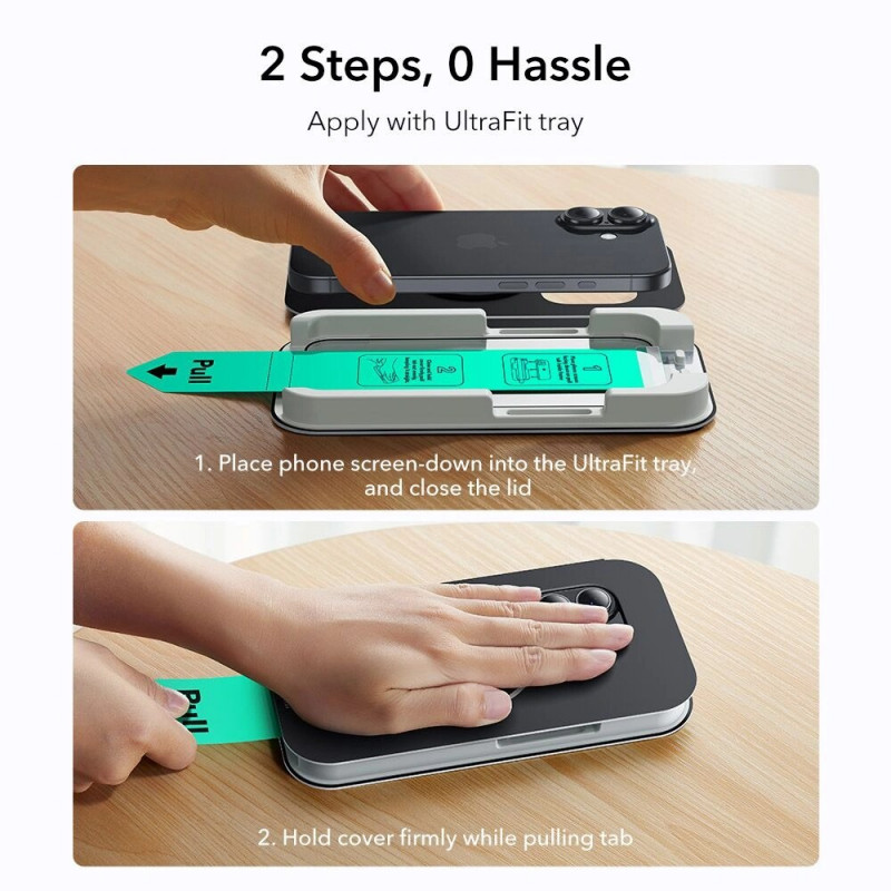 ESR UltraFit szkło hartowane do Apple iPhone 16 Pro / 17, przezroczyste (2 szt.) (ESR922)