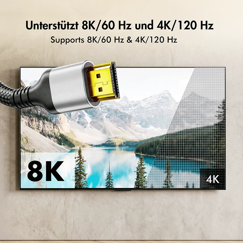 Kabel HDMI LogiLink CH0126, A/M do A/M, 8K/60 Hz, 48 Gbps, metal, nylon, czarno-szary, 10 m