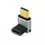 LogiLink AU0063 adapter USB 4 Type-C 90° U/D, C/M do C/F, 40 Gbps, 240W, 8K/60 Hz, metalowy, srebrny