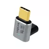LogiLink AU0063 adapter USB 4 Type-C 90° U/D, C/M do C/F, 40 Gbps, 240W, 8K/60 Hz, metalowy, srebrny