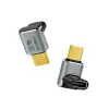 LogiLink AU0063 adapter USB 4 Type-C 90° U/D, C/M do C/F, 40 Gbps, 240W, 8K/60 Hz, metalowy, srebrny