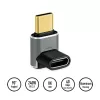 LogiLink AU0063 adapter USB 4 Type-C 90° U/D, C/M do C/F, 40 Gbps, 240W, 8K/60 Hz, metalowy, srebrny