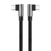 Kabel LogiLink CU0461 USB 2.0 Type-C, C/M 90° do C/M 90°, 480 Mbps, 100 W, metal, srebrno-czarny, 1 m