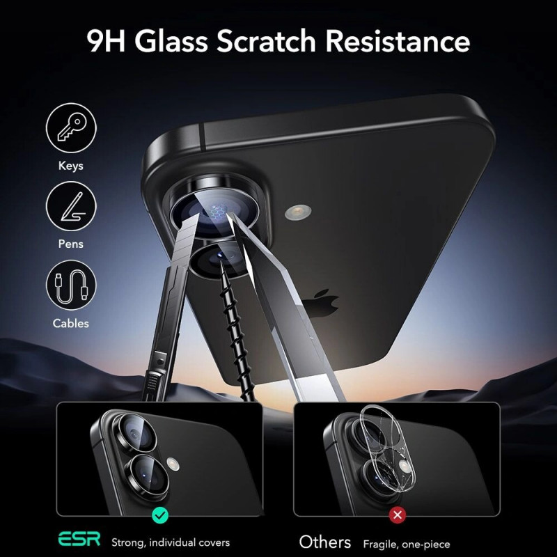 ESR Armorite Ochrona Aparatu dla Apple iPhone 16 / 16 Plus / 17, Czarny