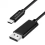 Logilink CUA0130 kabel USB 3.2 Gen2 Type-C, C/M do DP/M, 8K/60 Hz, nylon, metal, czarny, 1 m