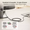 Logilink CUA0130 kabel USB 3.2 Gen2 Type-C, C/M do DP/M, 8K/60 Hz, nylon, metal, czarny, 1 m
