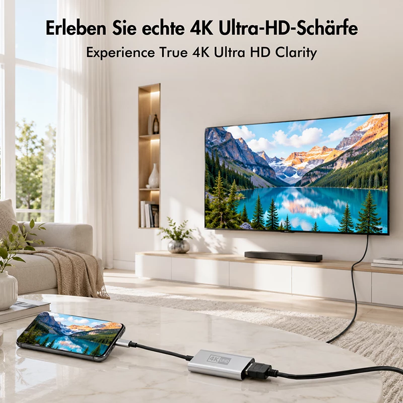 LogiLink CUA0115 adapter USB 3.2 Gen1 Type-C, C/M do HDMI-A/F, 4K/60 Hz, metal, czarno-srebrny, 0,15 m