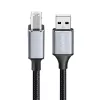 Kabel USB 2.0 Logilink CU0107, USB-A/M do USB-B/M, 480 Mbps, nylon, metal, czarno-srebrny, 2 m