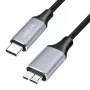Kabel Logilink CU0198 USB 3.2 Gen1 Type-C, C/M do Micro-USB/M, 5 Gbps, nylon, metal, czarno-srebrny, 1 m