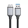 Kabel USB 3.0 Logilink CU0291, A/M do Micro-USB/M, 5 Gbps, nylon, metal, czarno-srebrny, 2 m