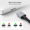 Kabel USB 3.0 Logilink CU0291, A/M do Micro-USB/M, 5 Gbps, nylon, metal, czarno-srebrny, 2 m