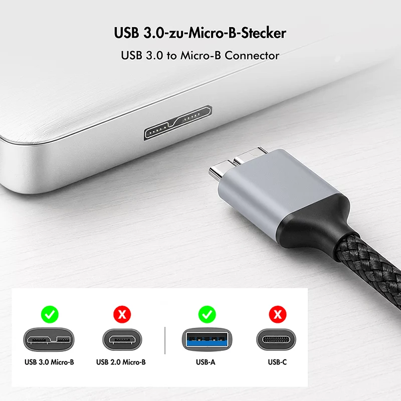 Kabel USB 3.0 Logilink CU0291, A/M do Micro-USB/M, 5 Gbps, nylon, metal, czarno-srebrny, 2 m