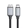Logilink CU0199 kabel USB 3.2 Gen1 Type-C, C/M do Micro-USB/M, 5 Gbps, nylon, metal, czarno-srebrny, 2 m