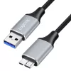 Kabel USB 3.0 Logilink CU0290, A/M do Micro-USB/M, 5 Gbps, nylon, metal, czarno-srebrny, 1 m
