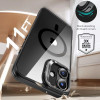 ESR Classic Hybrid Kickstand HaloLock MagSafe etui z hartowanym szkłem do Apple iPhone 16 Plus, przezroczysto-czarne