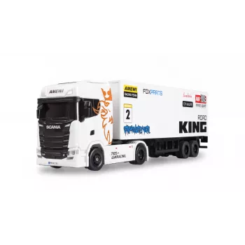 Amewi Mini-Scania 730 S z przyczepą skrzyniową 1:64 RTR, biały (22784)