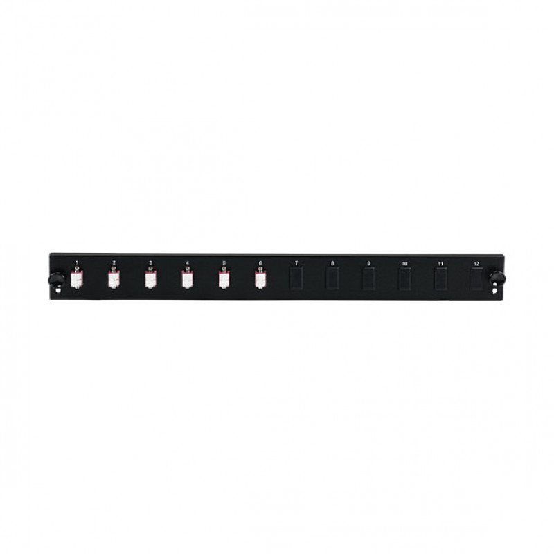 EFB Elektronik SB-FP-6SC-S-OM4 Panel przedni światłowodowy do montażu w szafie rack, 1U, szary, metal, 432 mm