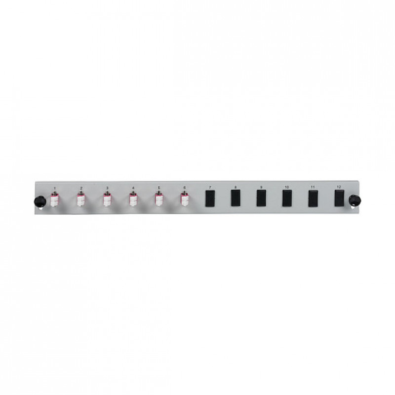 EFB Elektronik SB-FP-6SC-S-OM4 Panel przedni światłowodowy do montażu w szafie rack, 1U, szary, metal, 432 mm
