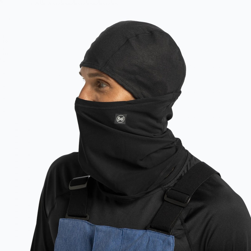 BUFF Tech Fleece kominiarka z ruchomą częścią Solid Black