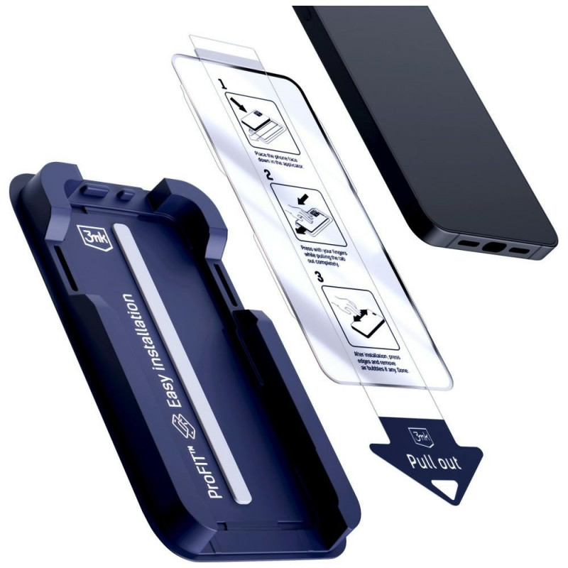 Szkło hartowane 3MK HardGlass Max z aplikatorem do Apple iPhone 13 / 13 Pro / 14 / 16e / 17e, czarne