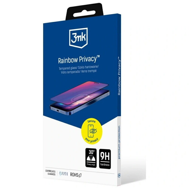 Szkło hartowane 3MK Rainbow Privacy dla Apple iPhone 17e / 16e