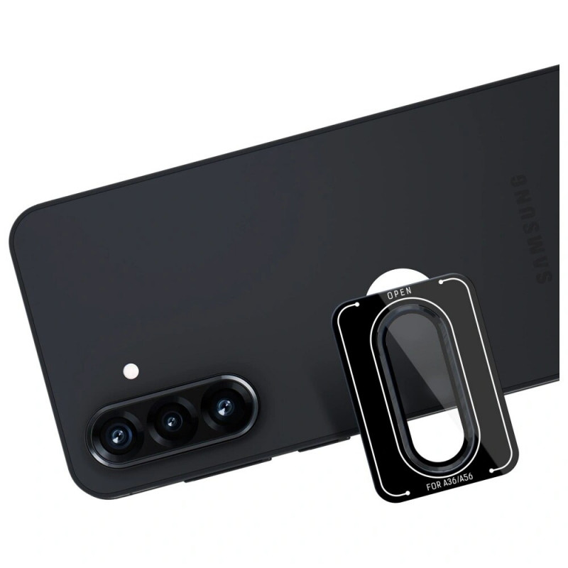 Szkło ochronne na aparat 3MK Lens Protection Pro do Samsung Galaxy A36 / A56 5G, czarne