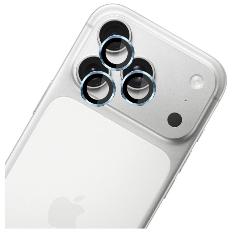 Szkło hartowane na obiektyw aparatu 3MK Lens Protection Pro dla Apple iPhone 17 Pro / 17 Pro Max, Light blue