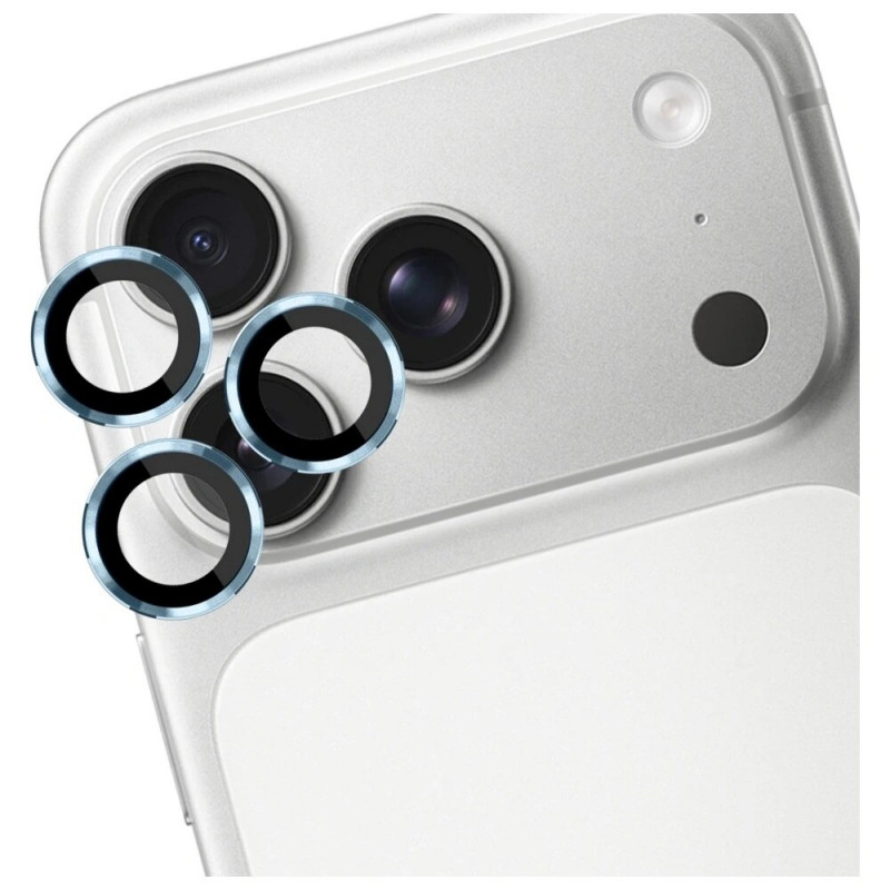 Szkło hartowane na obiektyw aparatu 3MK Lens Protection Pro dla Apple iPhone 17 Pro / 17 Pro Max, Light blue