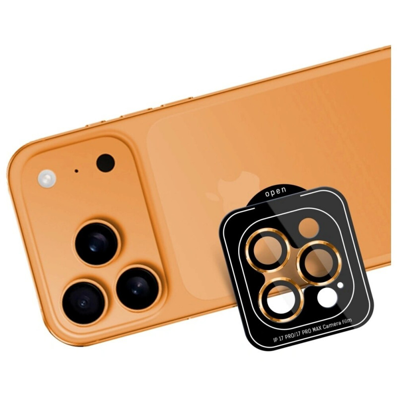Szkło hartowane na obiektyw aparatu 3MK Lens Protection Pro dla Apple iPhone 17 Pro / 17 Pro Max, pomarańczowe