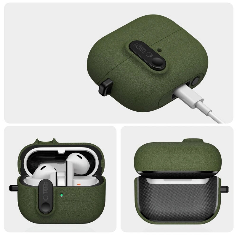Etui Tech-Protect Slim Hook do Samsung Galaxy Buds 3 / 3 FE / 3 Pro, Olive Green