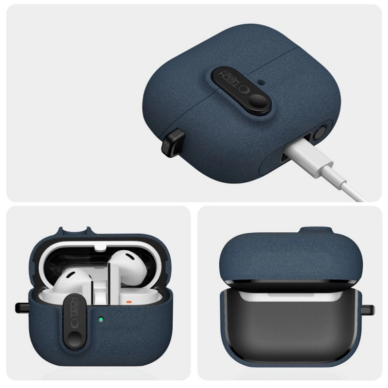 Etui Tech-Protect Slim Hook do Samsung Galaxy Buds 3 / 3 FE / 3 Pro, Fluffy Blue