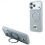 Etui Karl Lagerfeld with Ring Stand 360 Karl Head Pin MagSafe do Apple iPhone 18 Pro Max / 17 Pro Max, szare (KF003236)