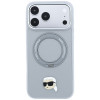 Etui Karl Lagerfeld with Ring Stand 360 Karl Head Pin MagSafe do Apple iPhone 18 Pro Max / 17 Pro Max, szare (KF003236)