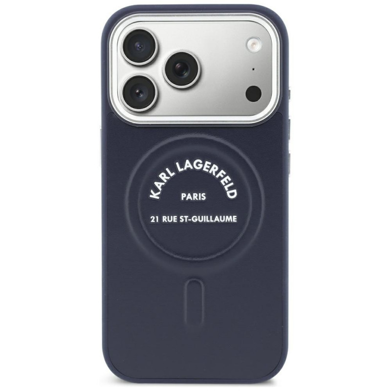 Etui Karl Lagerfeld Embossed Open Ring RSG Logo MagSafe do Apple iPhone 18 Pro Max / 17 Pro Max, niebieskie (KF003292-0)