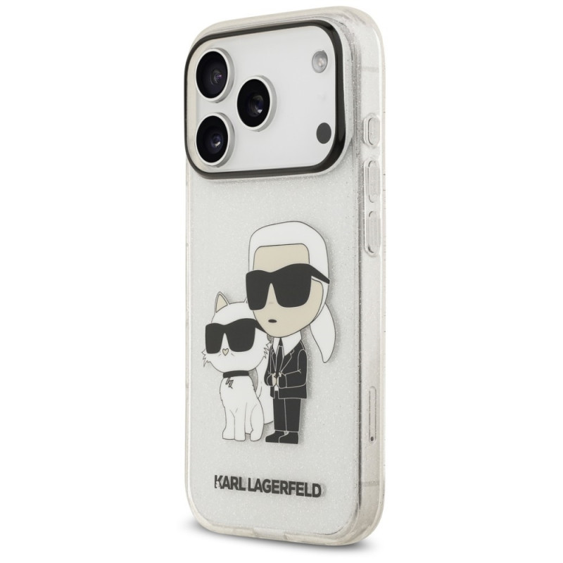 Etui Karl Lagerfeld IML NFT Glitter Karl&Choupette KF003400 do Apple iPhone 18 Pro Max / 17 Pro Max, przezroczyste