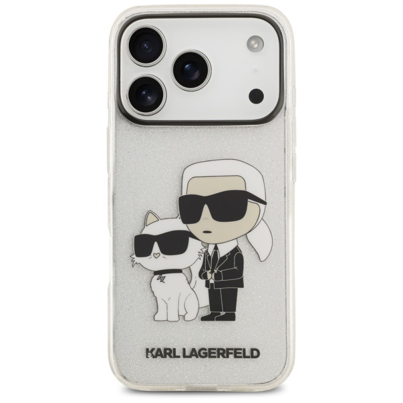 Etui Karl Lagerfeld IML NFT Glitter Karl&Choupette KF003400 do Apple iPhone 18 Pro Max / 17 Pro Max, przezroczyste