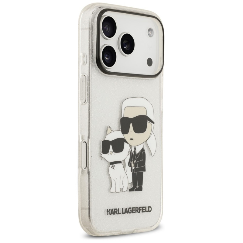 Etui Karl Lagerfeld IML NFT Glitter Karl&Choupette KF003400 do Apple iPhone 18 Pro Max / 17 Pro Max, przezroczyste