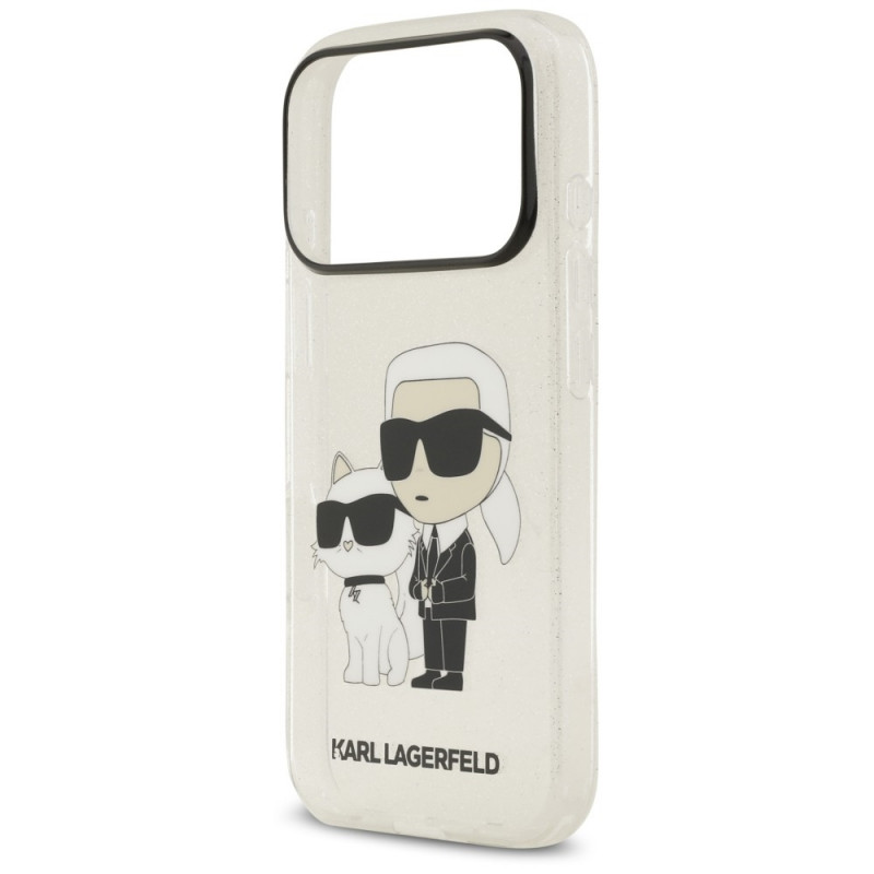 Etui Karl Lagerfeld IML NFT Glitter Karl&Choupette KF003400 do Apple iPhone 18 Pro Max / 17 Pro Max, przezroczyste