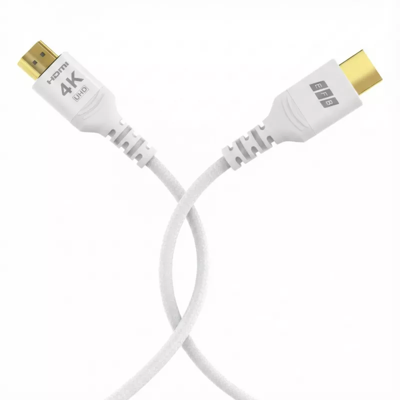 EFB Elektronik HDMI-20-00014 Kabel HDMI High Speed z Ethernet, 4K60Hz, 18 Gbit/s, 3 m, biały, zgodny z HDMI 2.0